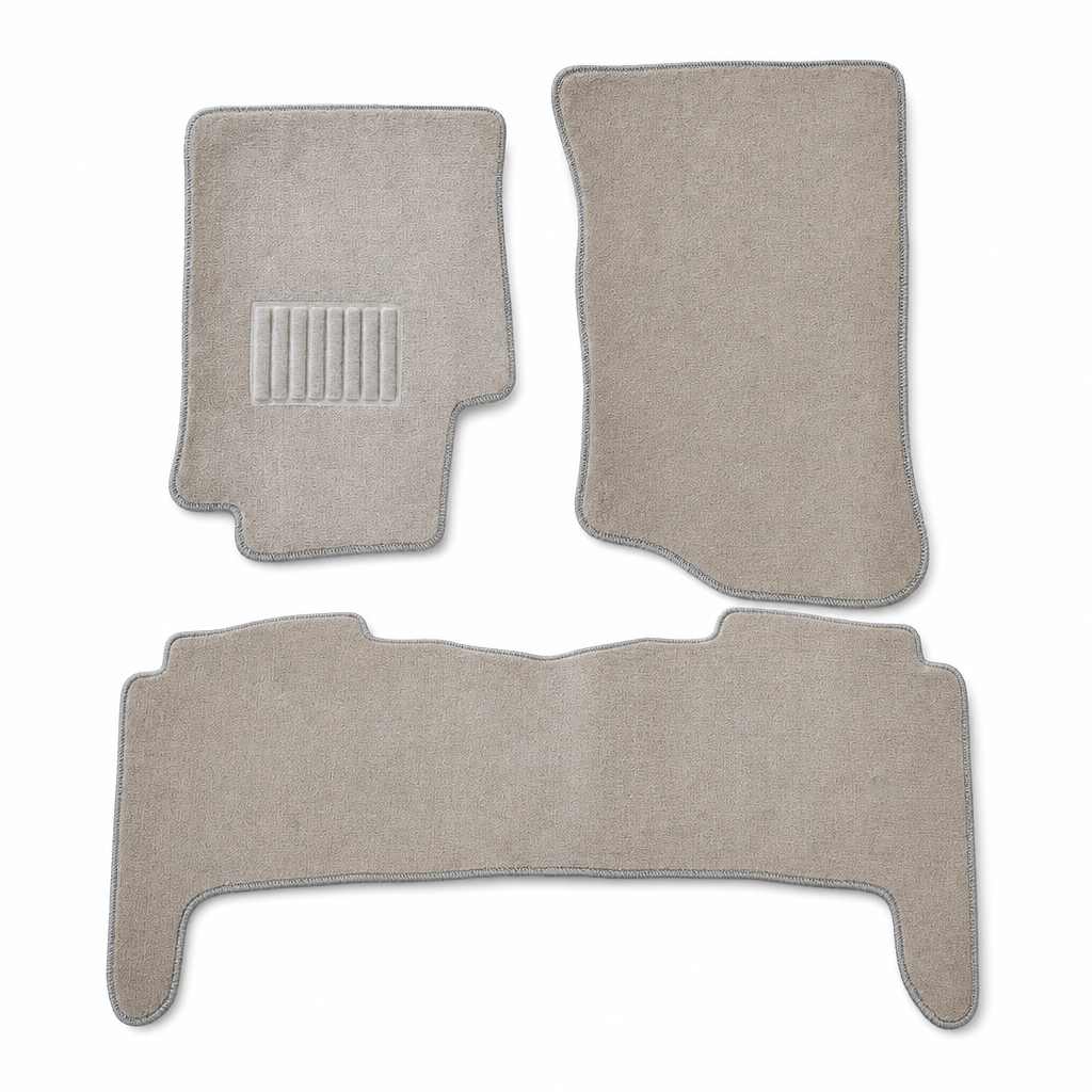 48 Pieces Carpet Car Floor Mat Set, Beige, 3-Piece Interior Protection
