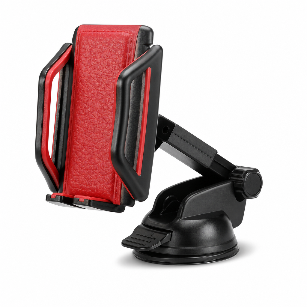 96 Pieces 360° Rotatable Universal Car Phone Holder with Leather and Soft Rubber Lining, Red