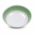 96 Pieces Melamine Salad Bowl, 10 Inch, White with Green and Yellow Pattern