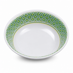 96 Pieces Melamine Salad Bowl, 10 Inch, White with Green and Yellow Pattern