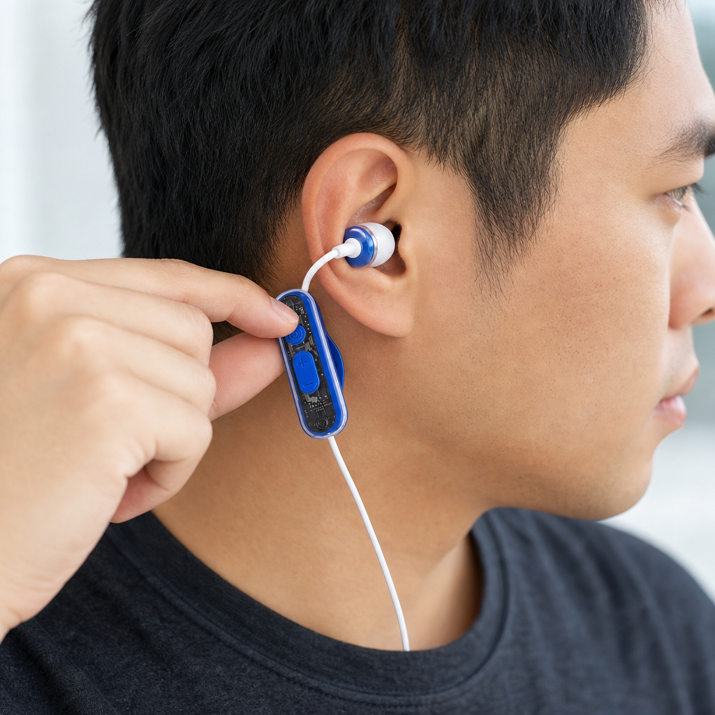 96 Pieces Wired Clip-On Earphones with In-Ear Design, Blue, Single Unit
