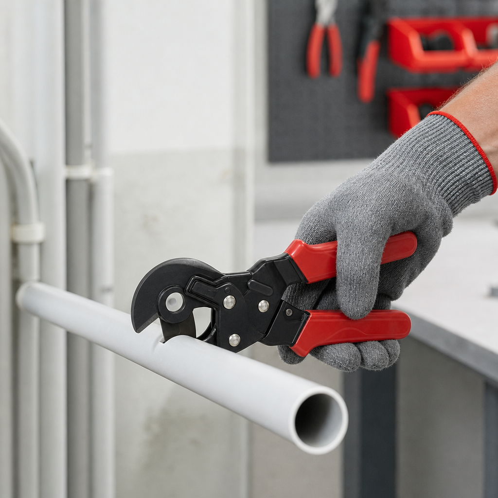 96 Pieces Ratchet PVC Pipe and Cable Cutters, 20 cm, Red and Black, 1 Piece