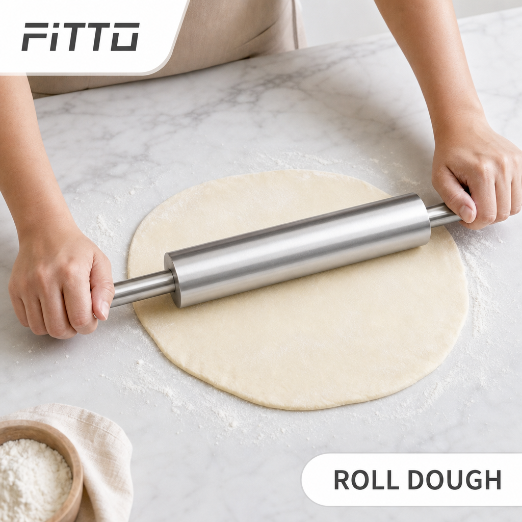96 Pieces Stainless Steel Rolling Pin, 16.9 in / 45 cm, 1 Piece