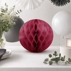 240 Pieces Maroon Paper Honeycomb Ball Decoration, 30 cm, 1 Piece