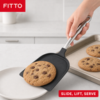 96 Pieces Cookie Lifter, Black Nylon Baking Spatula with Stainless Steel Handle, 32.5 x 17.5 cm, 1 Piece