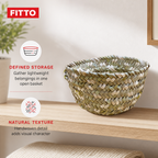 96 Pieces Handwoven Natural Fiber Basket, Small, Round Storage and Decor Basket
