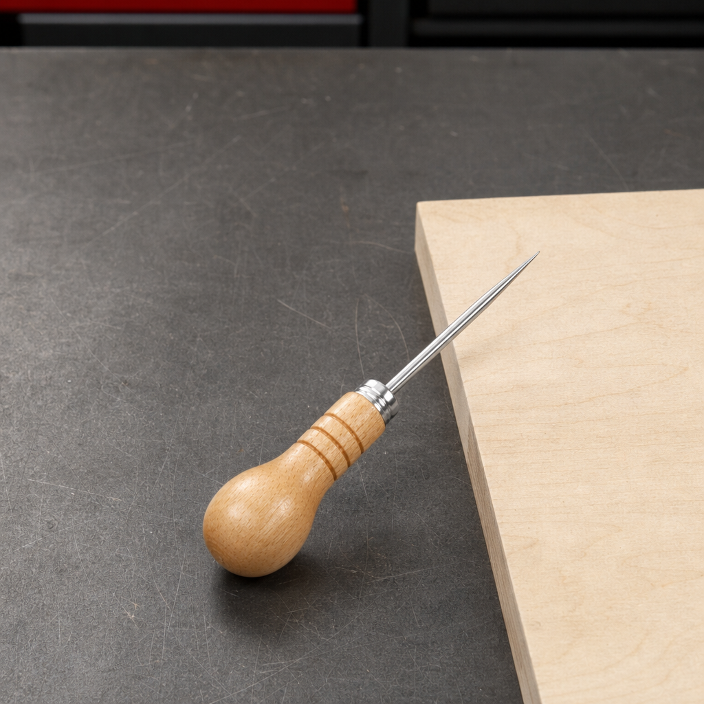 120 Pieces Wooden Handle Pointed Scratch Awl Bradawl Tool, 24 cm, Natural Wood and Silver, 1 Piece
