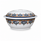 96 Pieces Melamine Serving Bowl with Lid, Decorative Pattern, 9 Inch Covered Tablewares