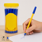 96 Pieces Ball Pens, 1.0mm Blue Ink, Yellow and Blue Body, 25 Pack