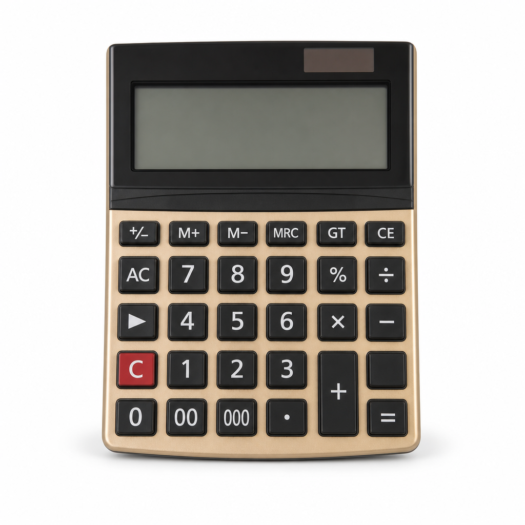 72 Pieces 16-Digit Electronic Calculators with Tax Function and Dual Power, Black and Gold, 1 Piece