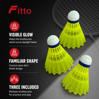 96 Pieces LED Shuttlecock Pack, 3-Piece Glow Badminton Birdies for Day or Night Play