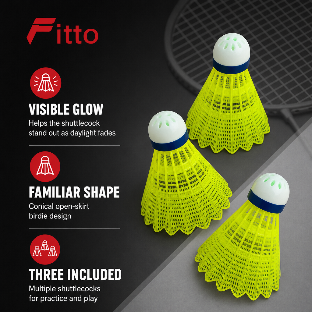96 Pieces LED Shuttlecock Pack, 3-Piece Glow Badminton Birdies for Day or Night Play