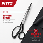 72 Pieces Heavy-Duty Tailoring Shears, 12 Inch (30.5 cm), Black and Silver, 1 Piece