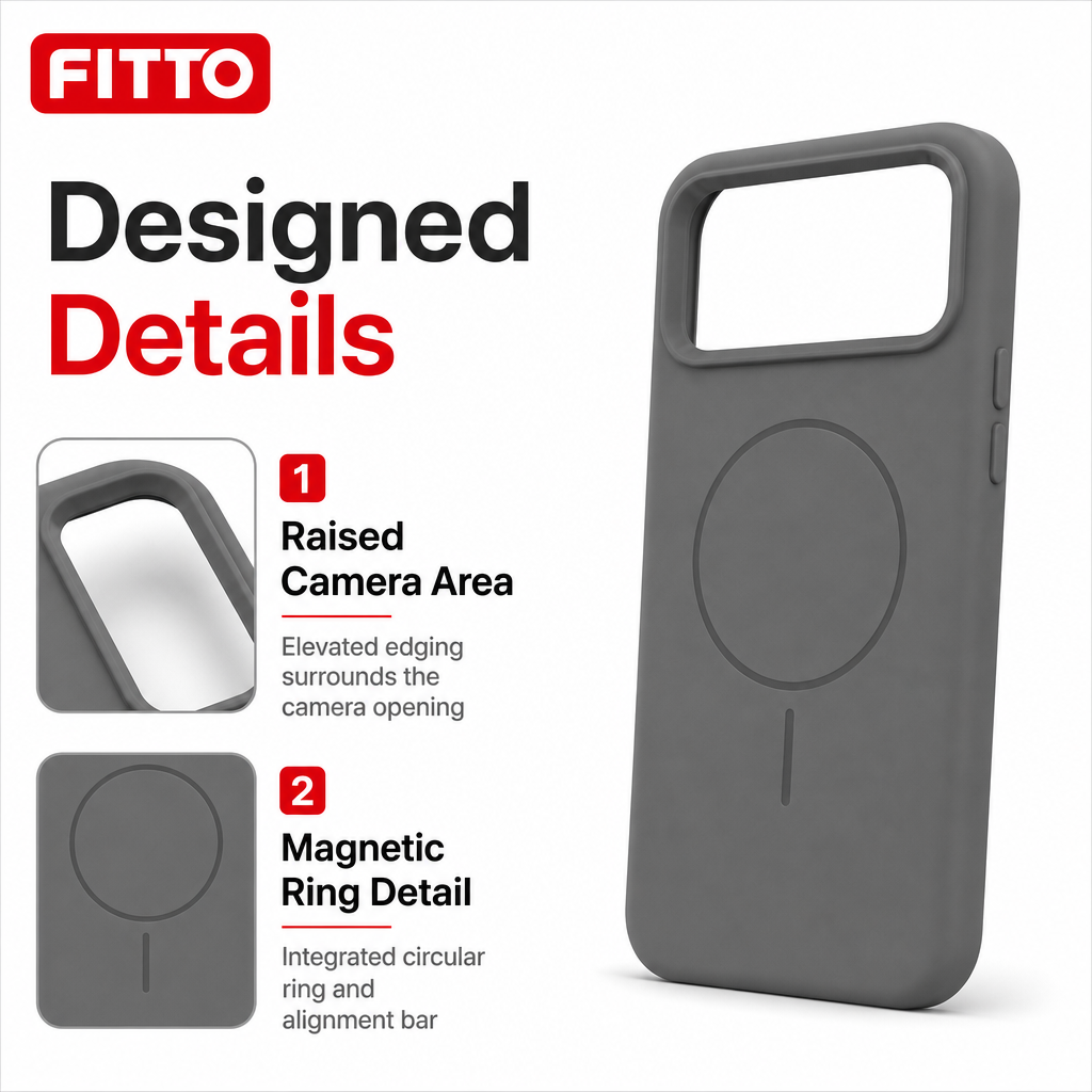 120 Pieces Silicone Magnetic Phone Cases with Raised Camera Protection, Gray