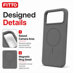 120 Pieces Silicone Magnetic Phone Cases with Raised Camera Protection, Gray