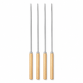 144 Pieces Stainless Steel Barbecue Skewer Set with Wooden Handles, 4-Piece, 45 cm