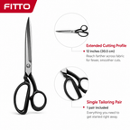 72 Pieces Heavy-Duty Tailoring Shears, 12 Inch (30.5 cm), Black and Silver, 1 Piece