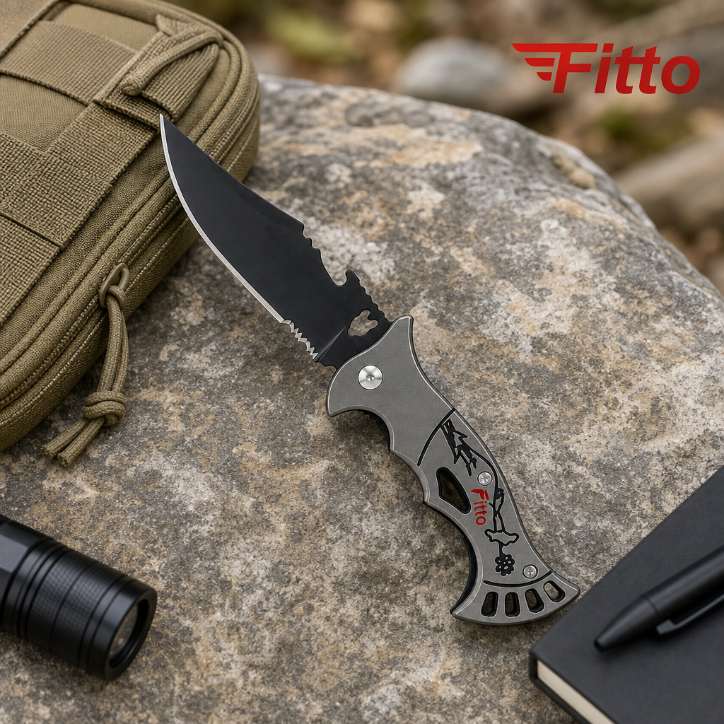 120 Pieces Folding Pocket Knives, 20 cm Open Length, Grey and Black, 1 Piece