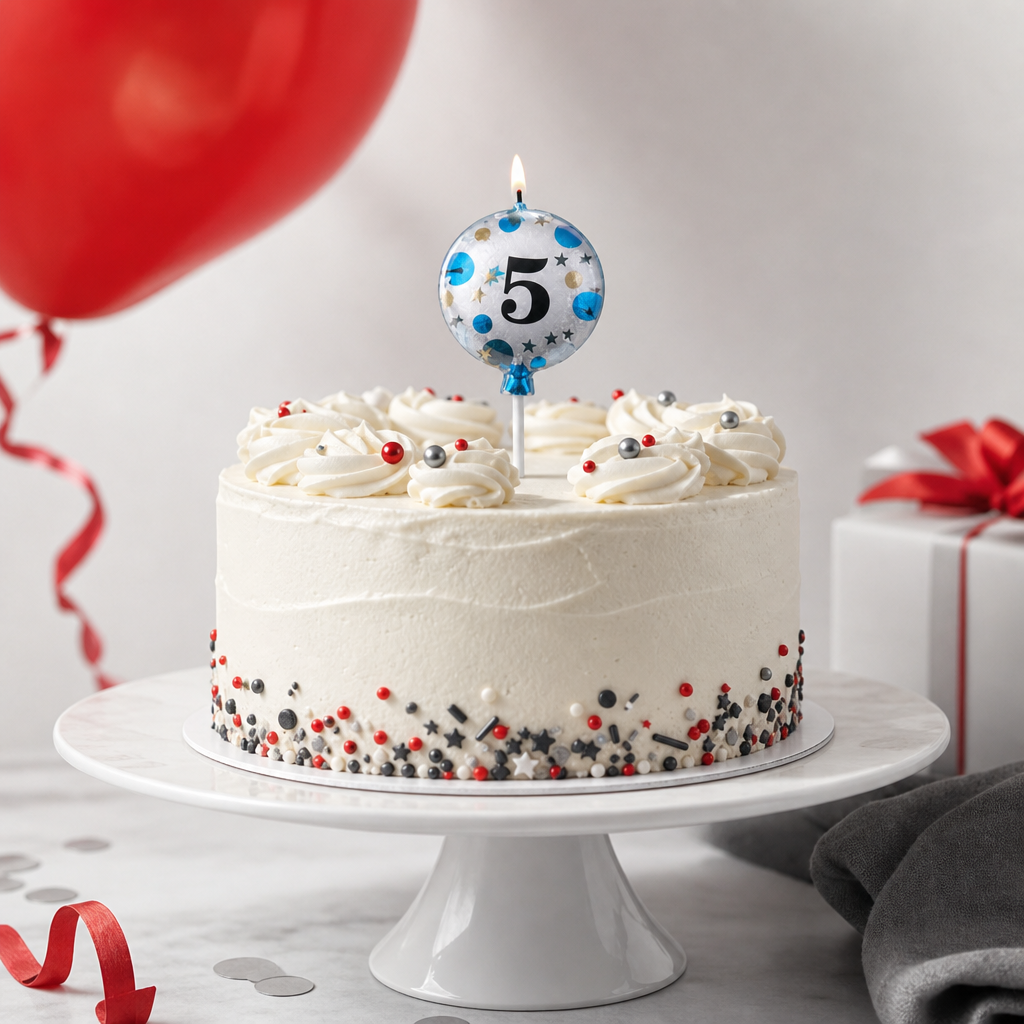 240 Pieces Birthday Number 5 Cake Candle, Blue, 5 cm, Single Candle