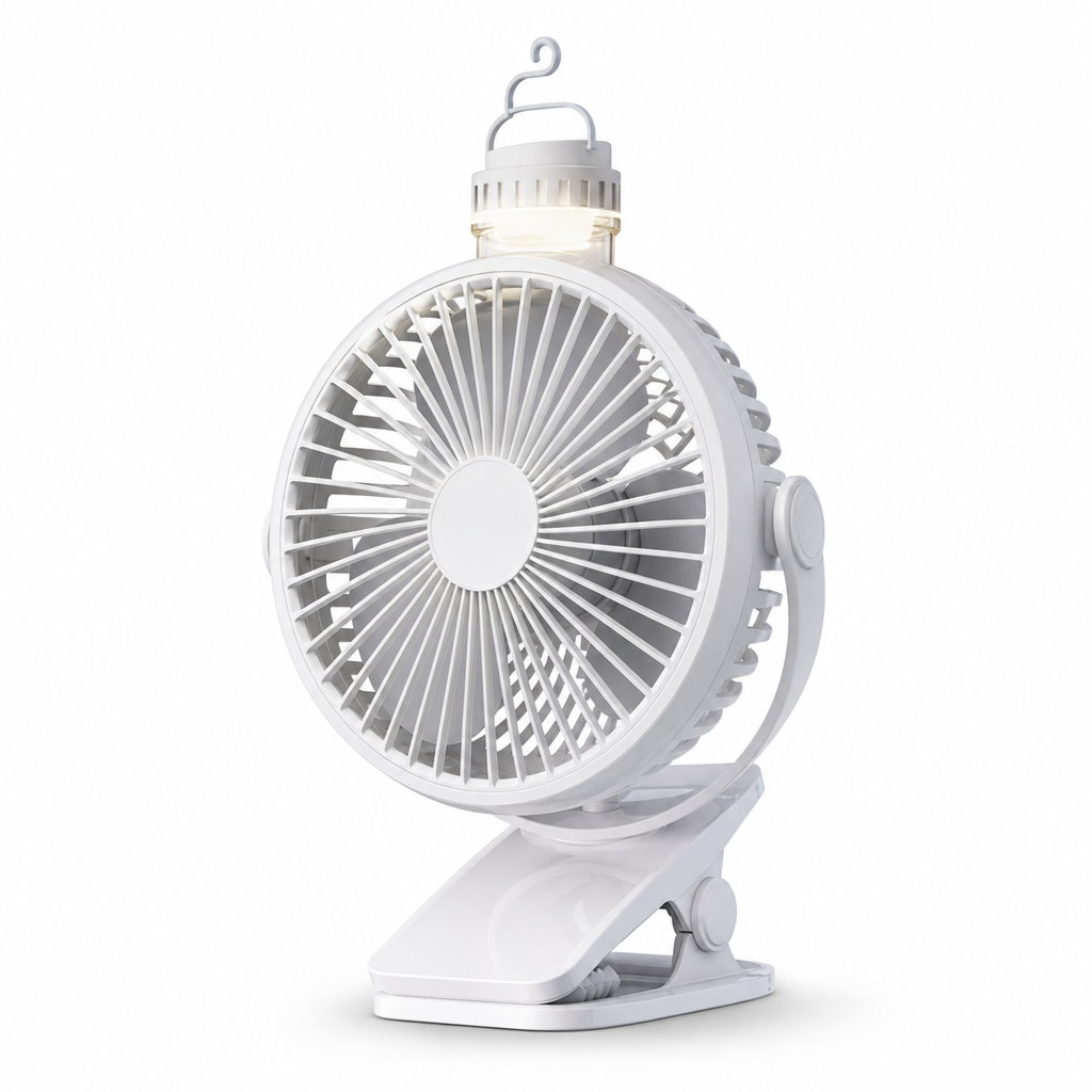 96 Pieces Portable Fans with Built-In Light, Clip-On and Hanging Design for Desk, Workspace and Indoor Use