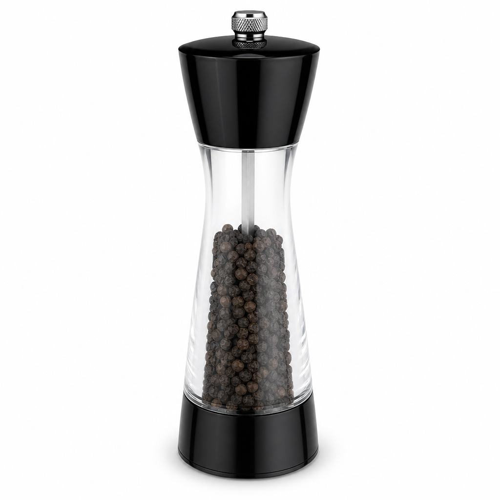 120 Pieces Manual Spice Grinder, Clear and Black, 1 Piece, 20 cm Kitchen Seasoning Mill