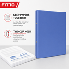 144 Pieces Blue A4 Dual Short Strong Clip File, 1 Piece