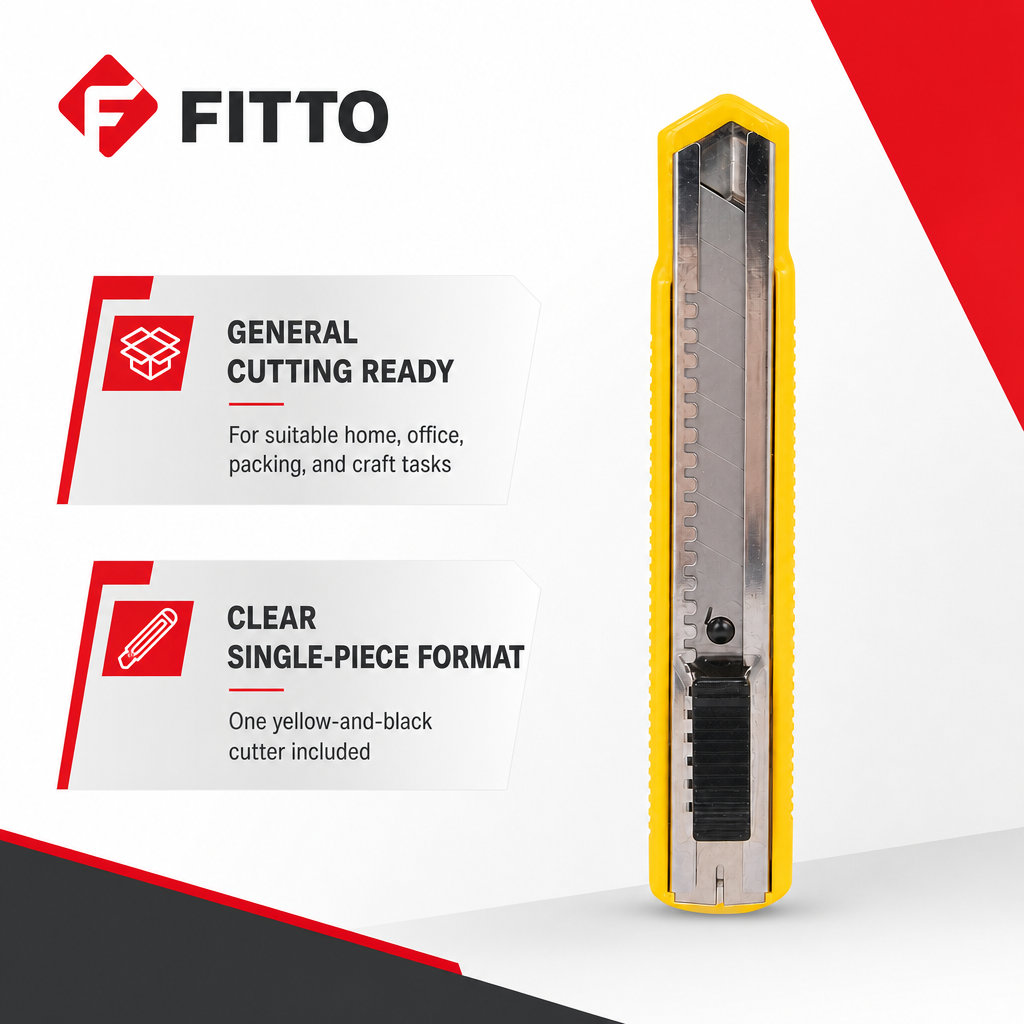 96 Pieces Utility Knives Snap-Off Cutter, 18 mm Blade, Yellow and Black, 1 Piece