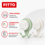 120 Pieces Suction Hooks, Green and Off-White Double Wall Hooks, 2 Pieces