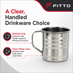 96 Pieces Stainless Steel Water Mug with Handle, Silver, 12 cm