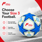 60 Pieces Size 3 Football, Blue Star Design, Single Ball for Training and Outdoor Play