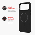 120 Pieces Silicone Magnetic Phone Cases with Raised Camera Protection, Black