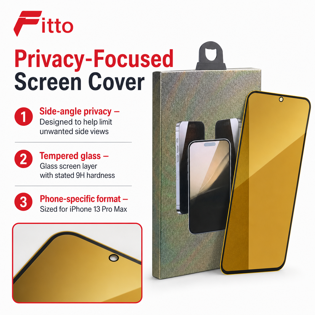 144 Pieces Privacy Screen Protectors for iPhone 13 Pro Max, Tempered Glass with 9H Hardness