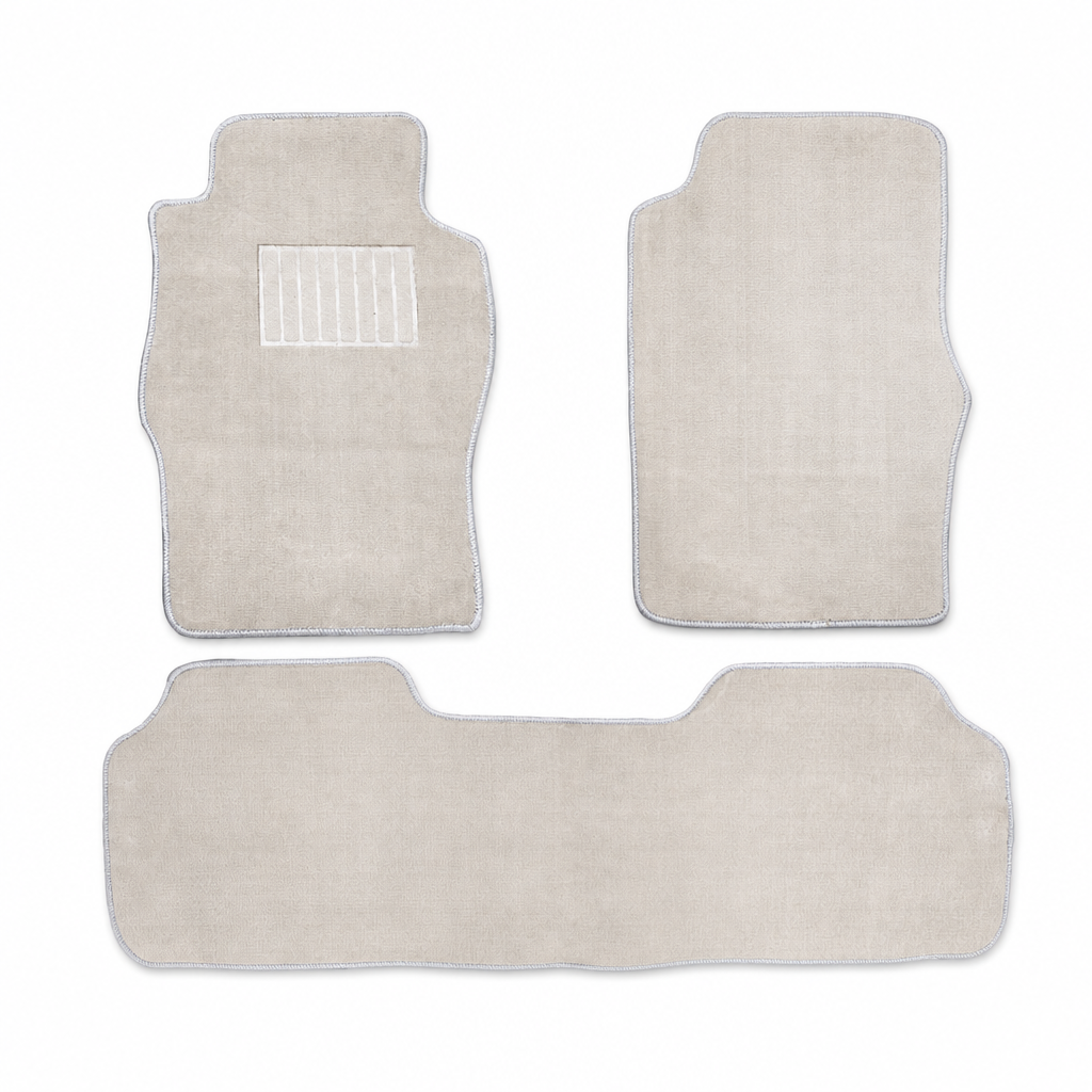 48 Pieces Carpet Car Floor Mat Sets, Beige, 3-Piece Vehicle Interior Floor Covering