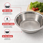 96 Pieces Silver Stainless Steel Colander Bowl, 36 cm, 1 Piece