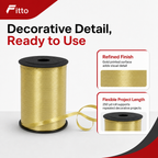 120 Pieces Gold Printed Ribbon Roll, 5 mm x 250 yd