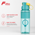 96 Pieces Plastic Sports Water Bottles with Carry Strap, 750 ml, Teal and Yellow, 1 Piece