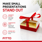 96 Pieces Red Rectangular Acrylic Presentation Box with Ribbon, 14.5 x 9.5 x 8 cm, 1 Piece