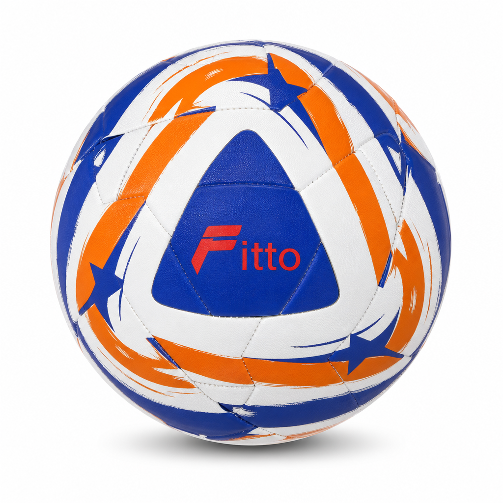 60 Pieces Size 5 Football, Orange Blue and White Design, Single Ball for Training and Recreational Play