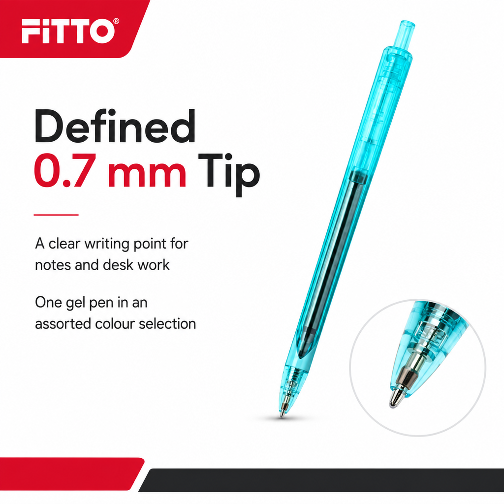 96 Pieces Gel Pens, 0.7 mm Tip, Assorted Colours, Single Pen for Office, Study and Note Taking