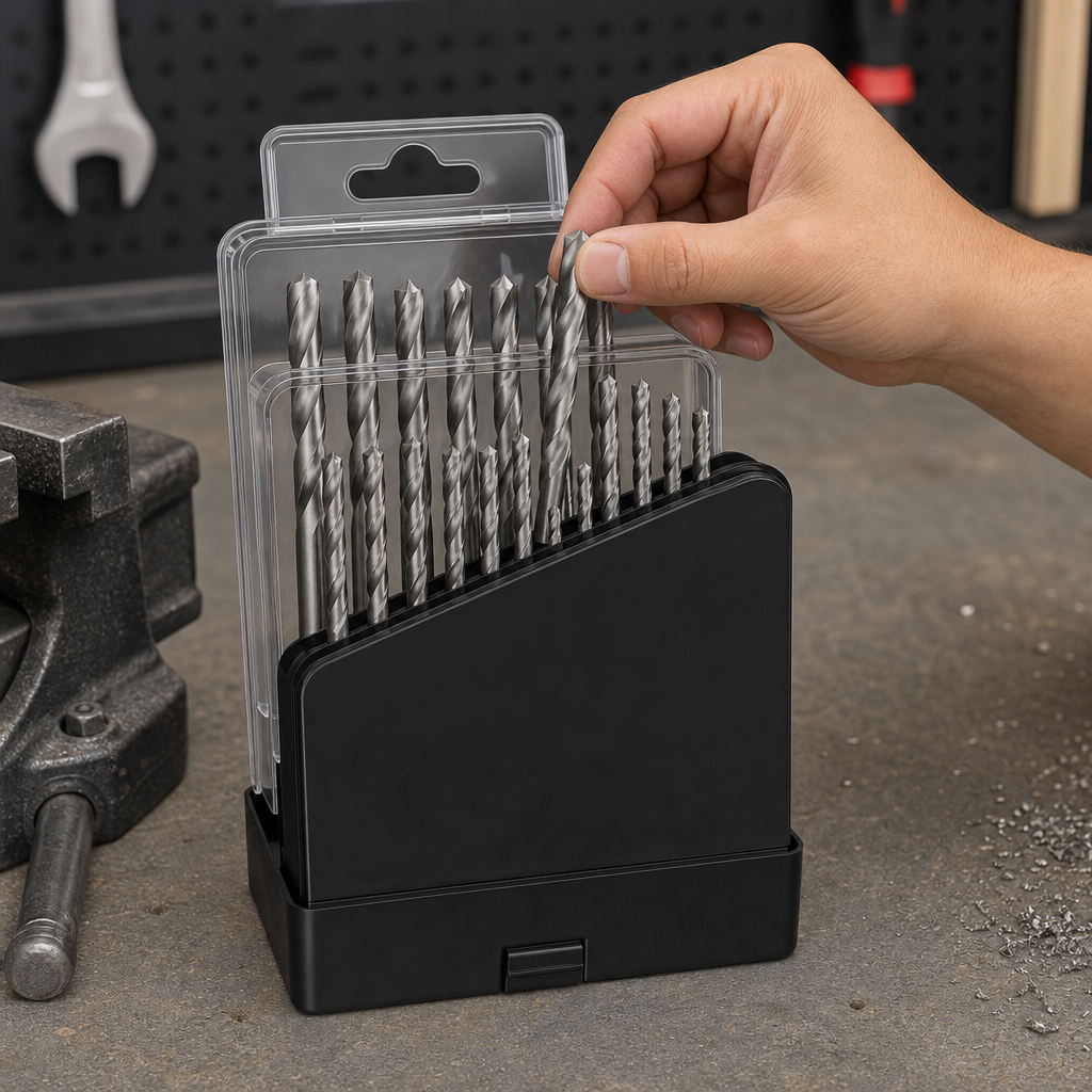 72 Pieces Twist Drill Bit Sets HSS, 1.0–10.0 mm, Silver and Black Case, 19 Pieces