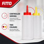 120 Pieces Plastic Squeeze Condiment Bottles, Red and Yellow, 2-Piece Set for Sauces and Dressings