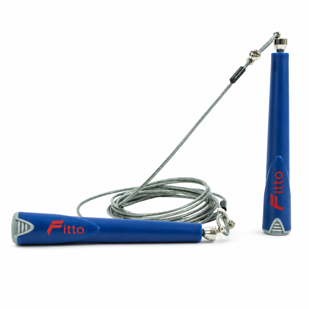 72 Pieces Cable Jump Ropes for Cardio and Fitness, Blue Handles, Single Rope