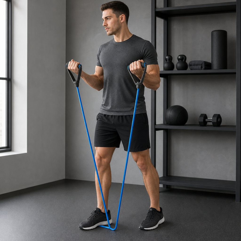96 Pieces Resistance Bands with Handles, Toning Tube for Strength Workouts, Large Blue
