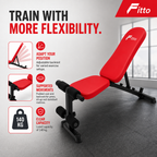 48 Pieces Adjustable Weight Benches with Steel Frame, Padded Backrest, Red, 140 kg Capacity