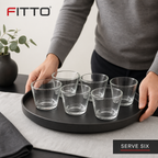 96 Pieces Clear Glass Cawa Cups, Smooth Rounded Design, 6-Piece Set