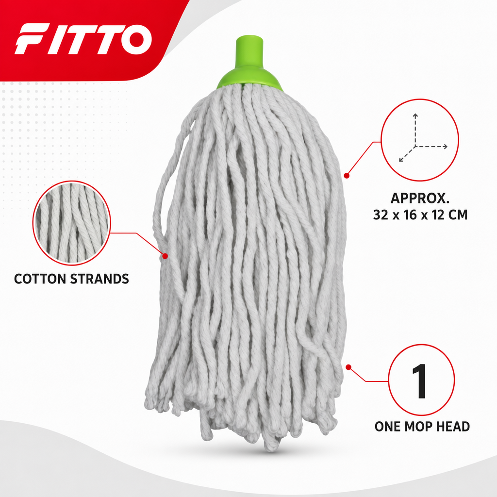 96 Pieces Cotton Mop Heads, 250 g, Grey and Green, Replacement Floor Cleaning Head