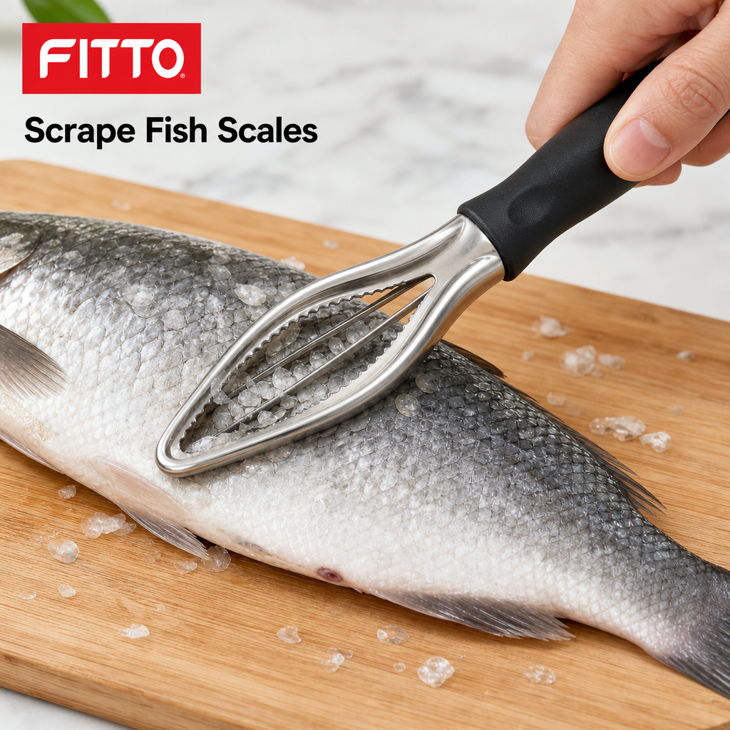 120 Pieces Fish Scale Scrapers, Black and Silver Stainless Steel Kitchen Tool, 22.5 cm, 1 Piece
