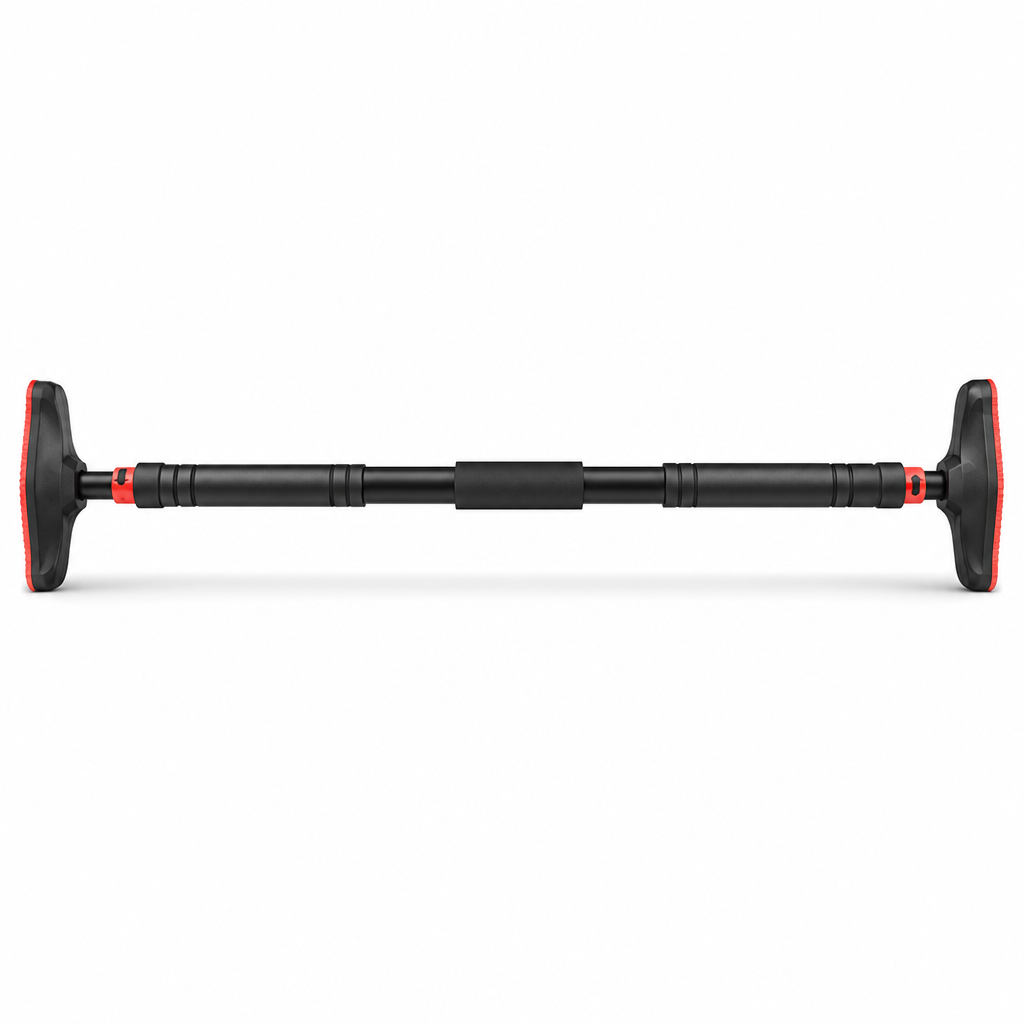 60 Pieces Adjustable Doorway Pull-Up Bar, 90–120 cm, Black and Red