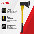 60 Pieces Felling Axe, 70 cm, Black and Yellow, 1 Piece