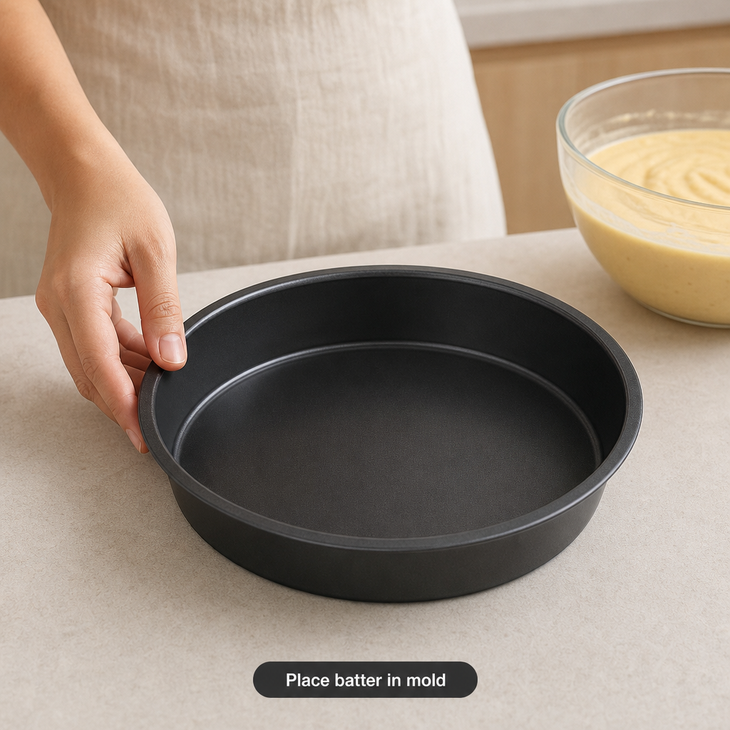 96 Pieces Cake Mold 28 cm Round Carbon Steel Non-Stick Baking Pan, Black, 1 Piece